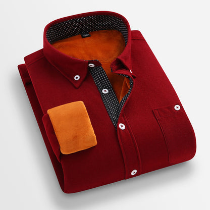 Autumn And Winter Men's Casual Fashion Flannel Shirt Thickened