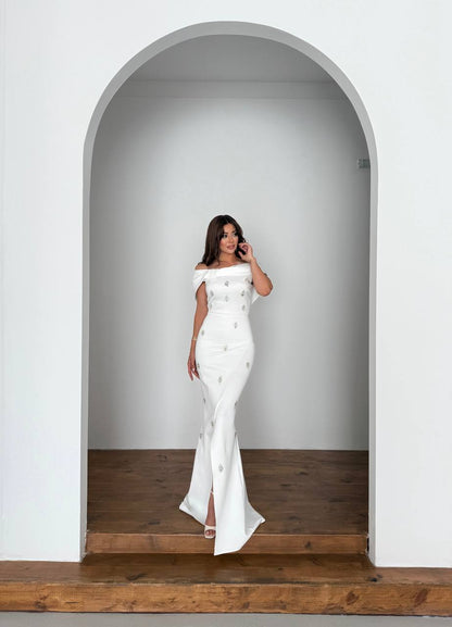 Princess Ace out shoulder prom dress