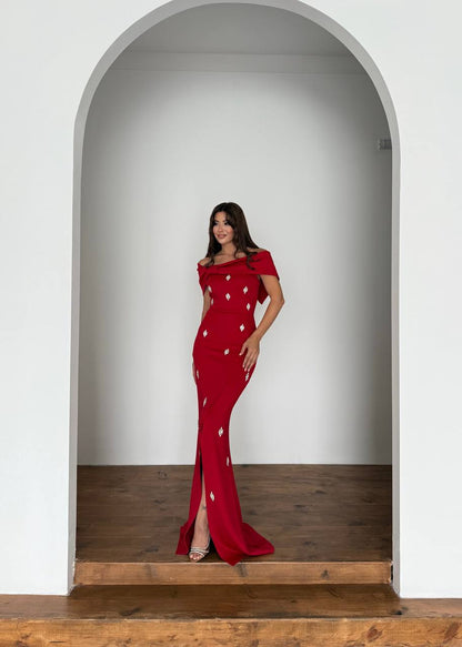 Princess Ace out shoulder prom dress