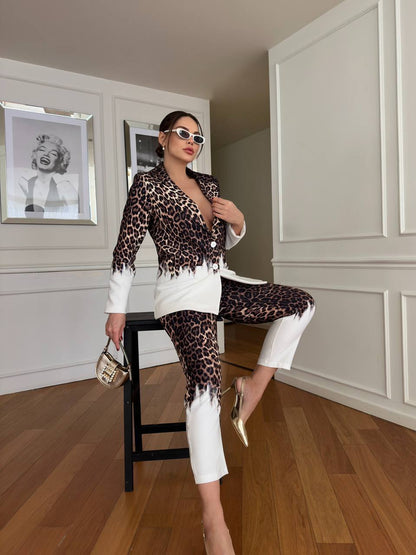 Shields women leopard pant suits