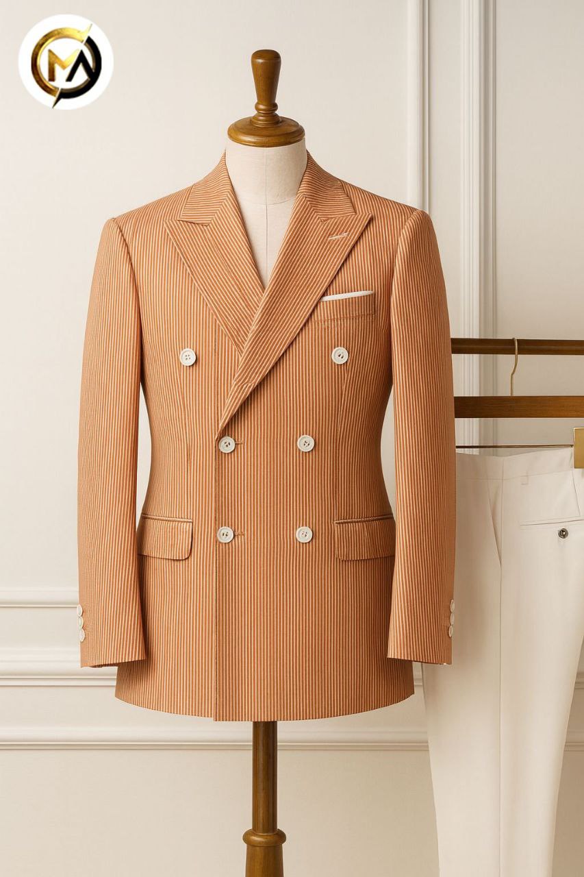 DiCaprio double breast men suit