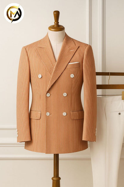 DiCaprio double breast men suit