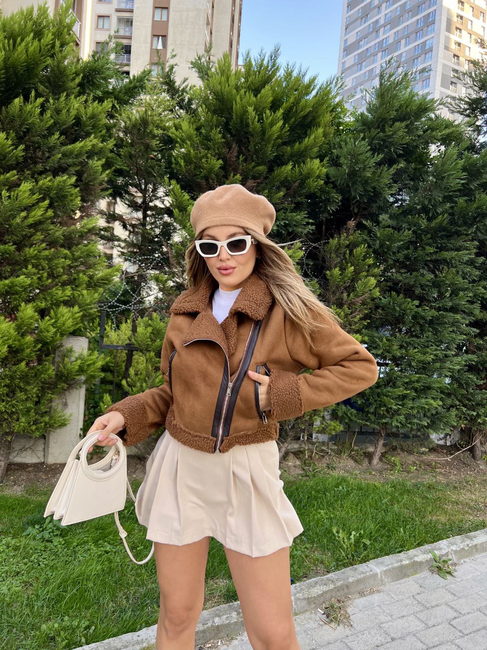 Women's Lambskin Leather Cropped Biker Jackets