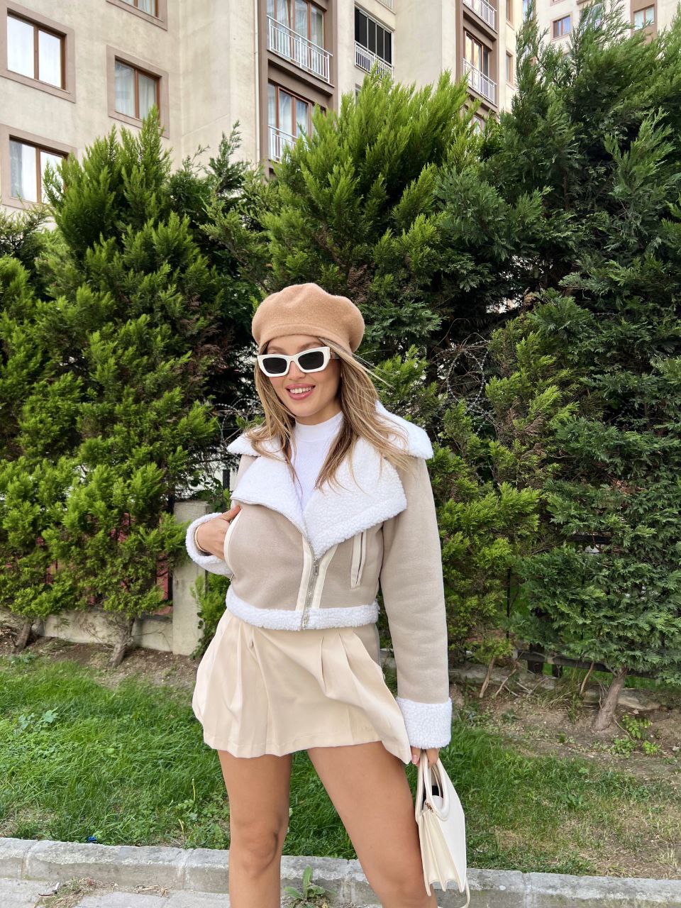 Women's Lambskin Leather Cropped Biker Jackets