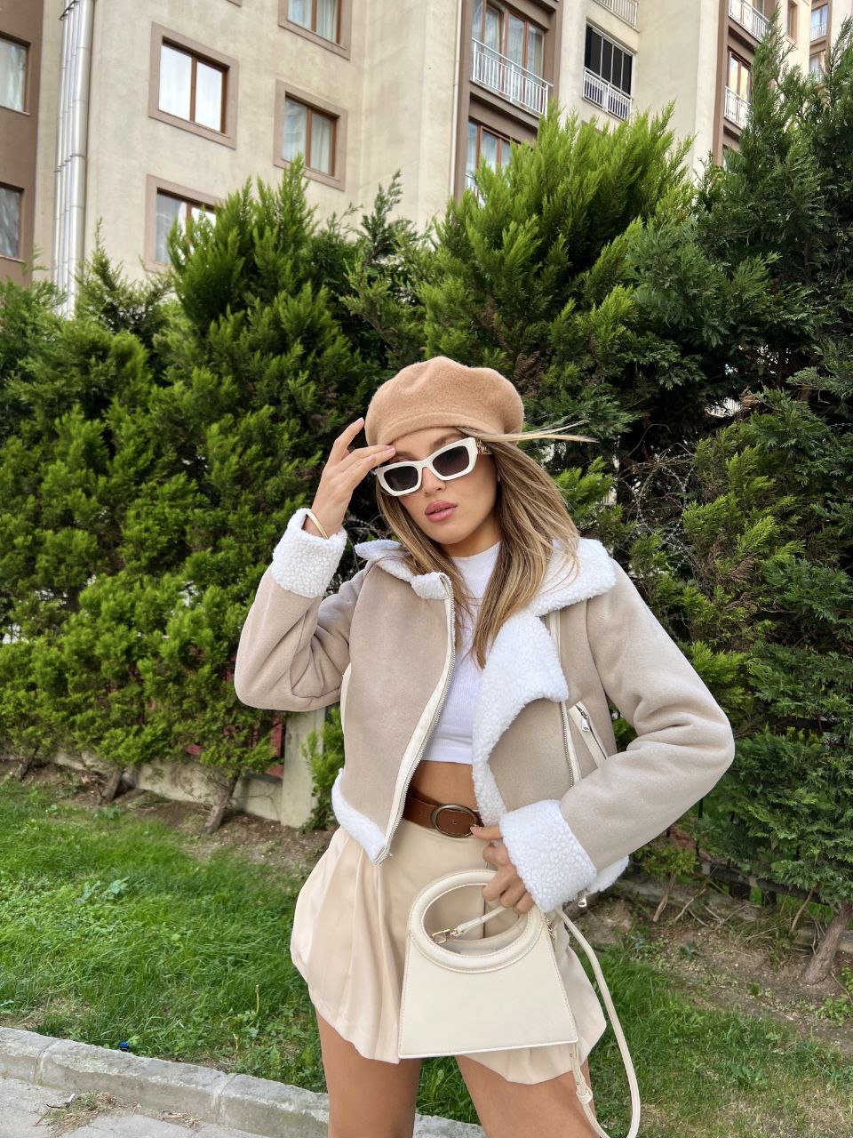 Women's Lambskin Leather Cropped Biker Jackets