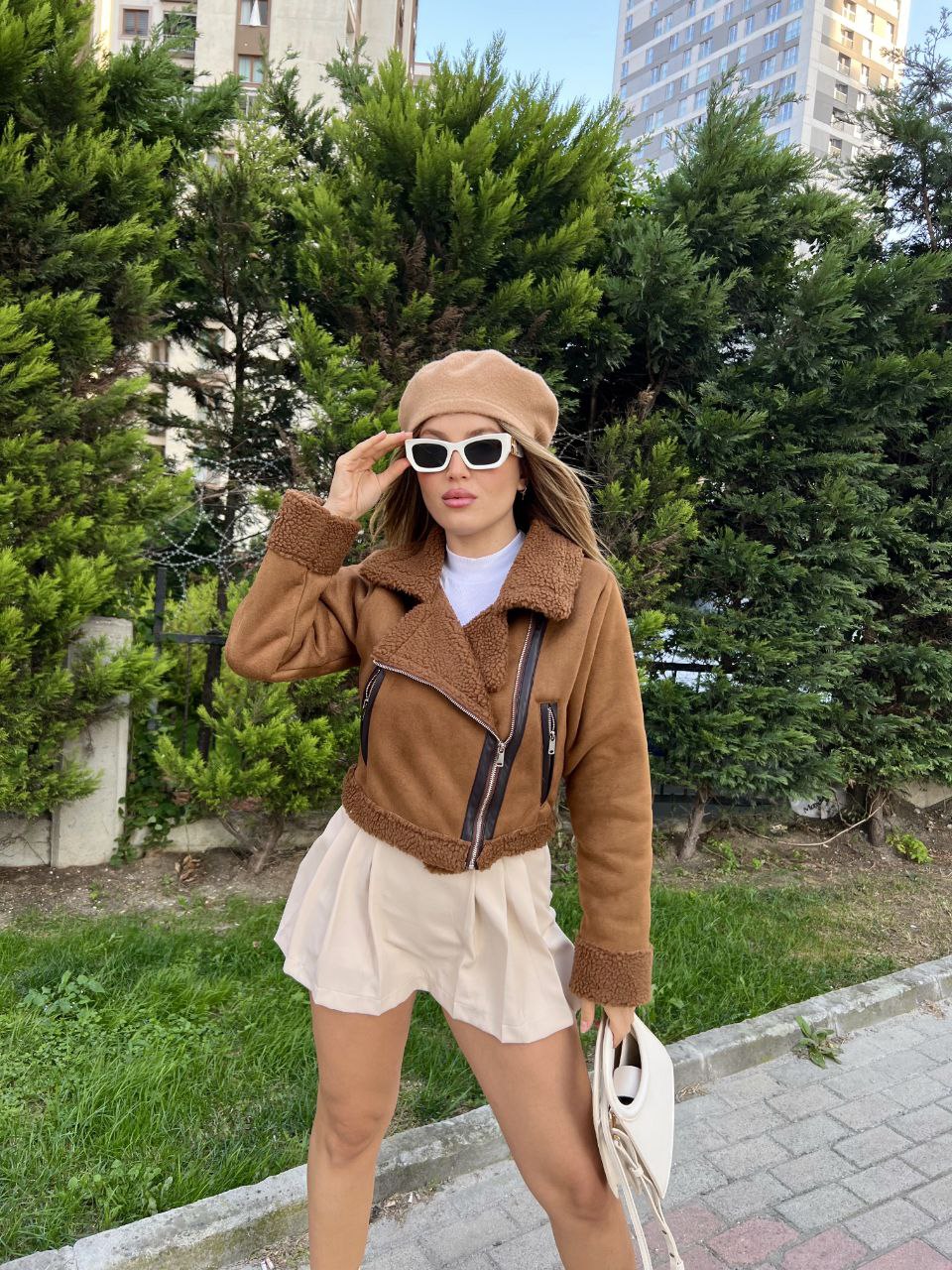 Women's Lambskin Leather Cropped Biker Jackets