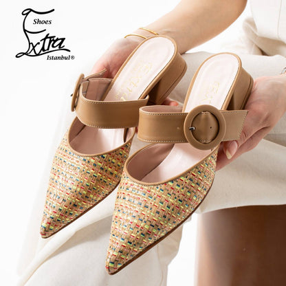 Vibes women hand made multi coloured shoes