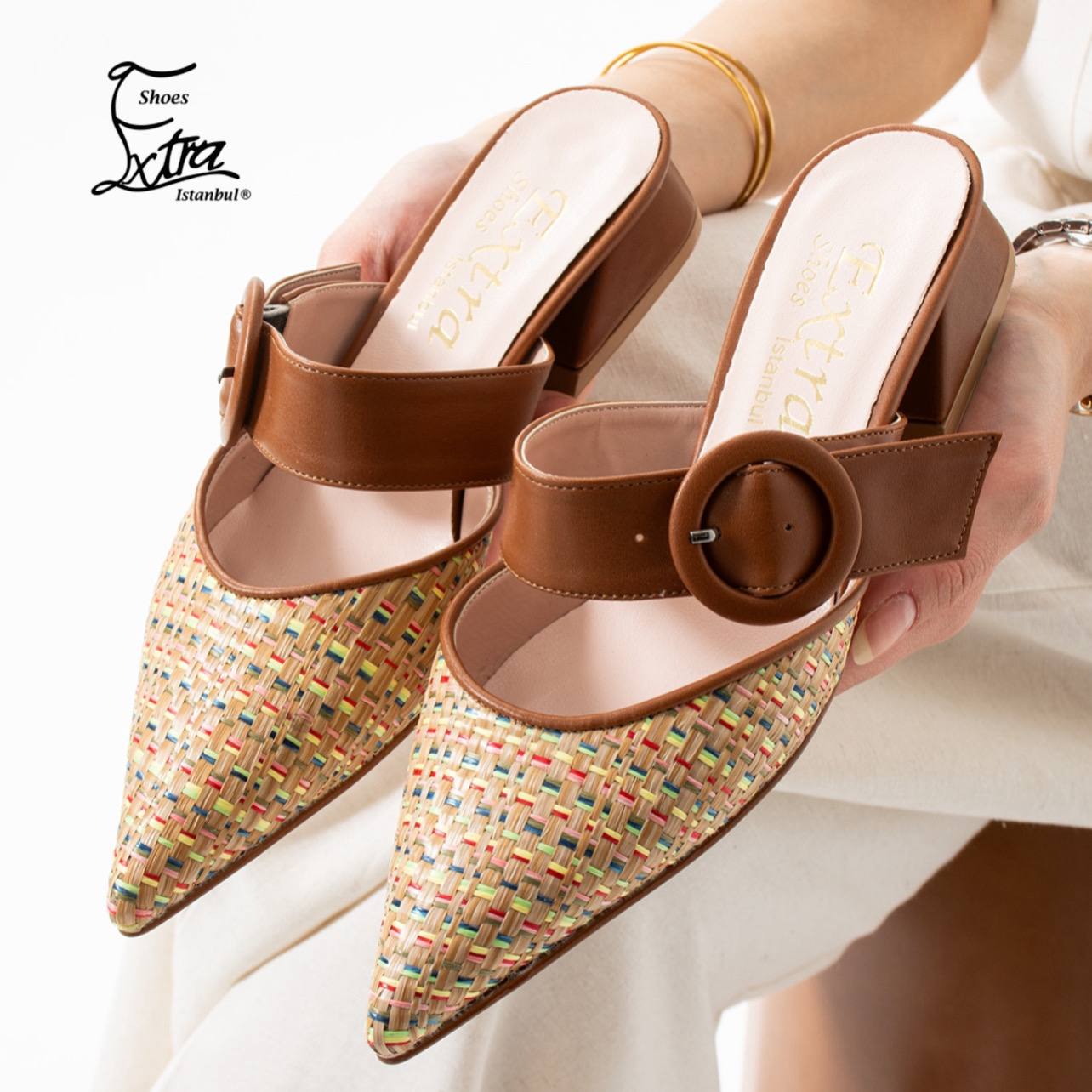 Vibes women hand made multi coloured shoes