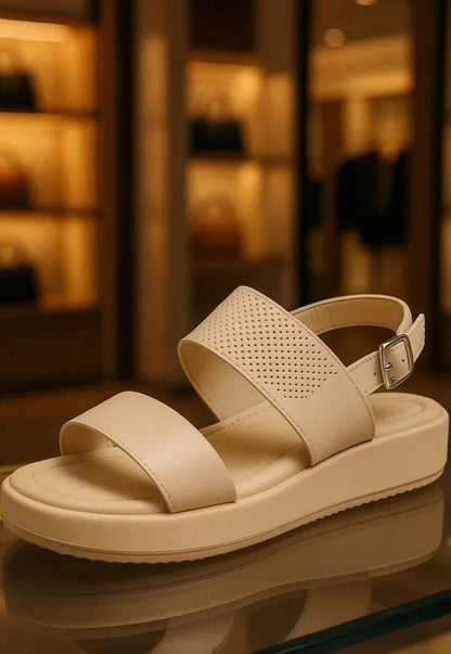 Genuine leather women open shoes