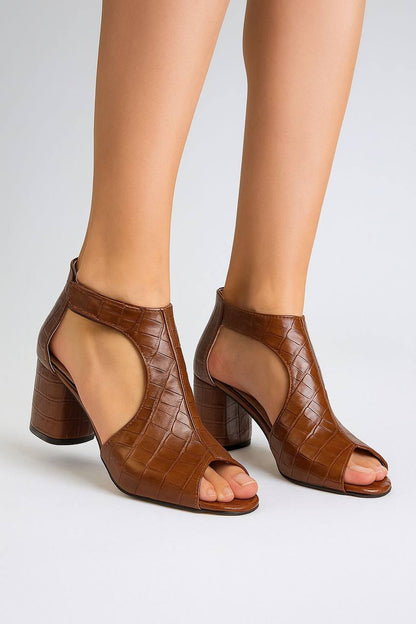 premium high quality leather heeled women heels