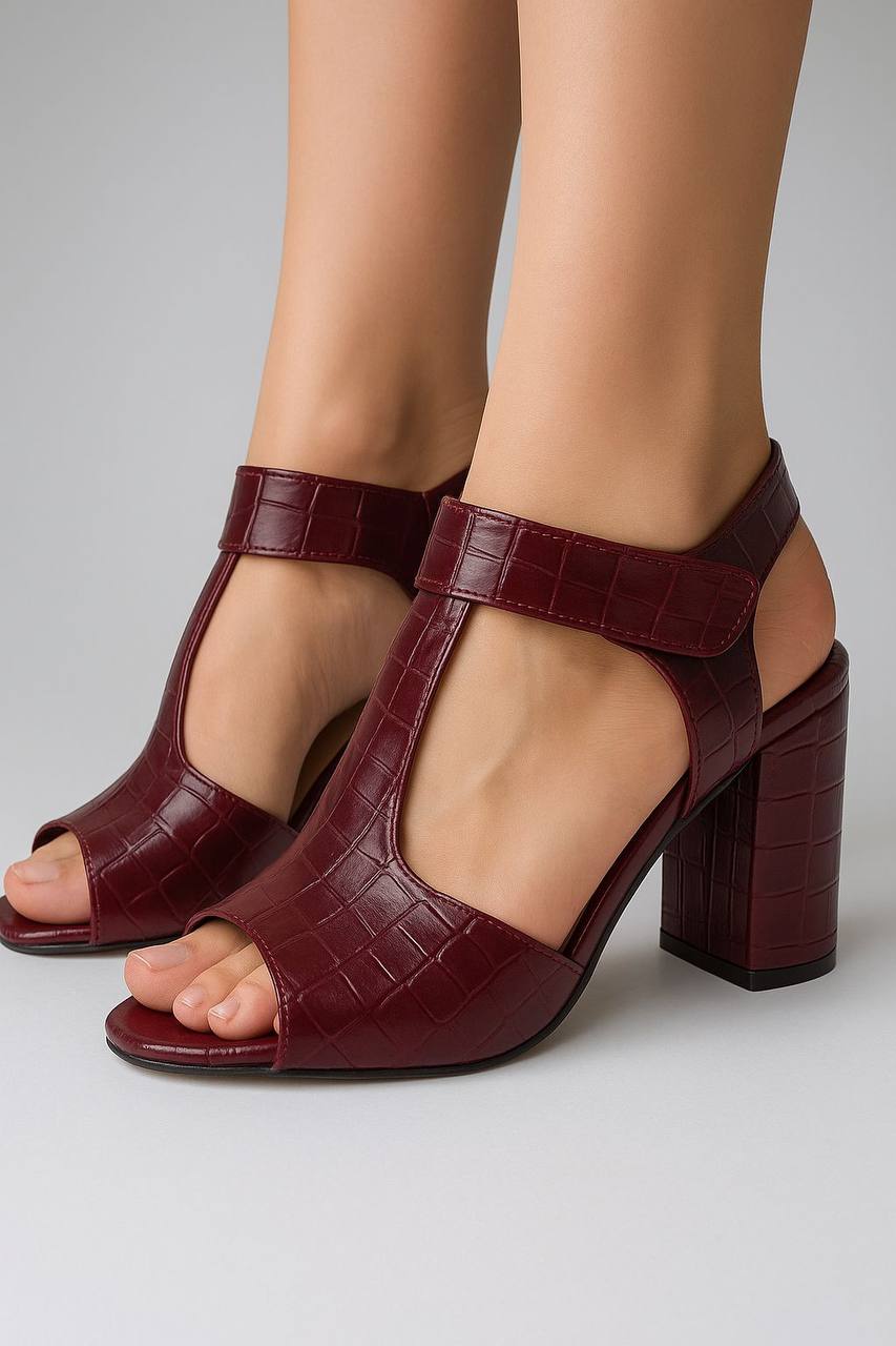 premium high quality leather heeled women heels