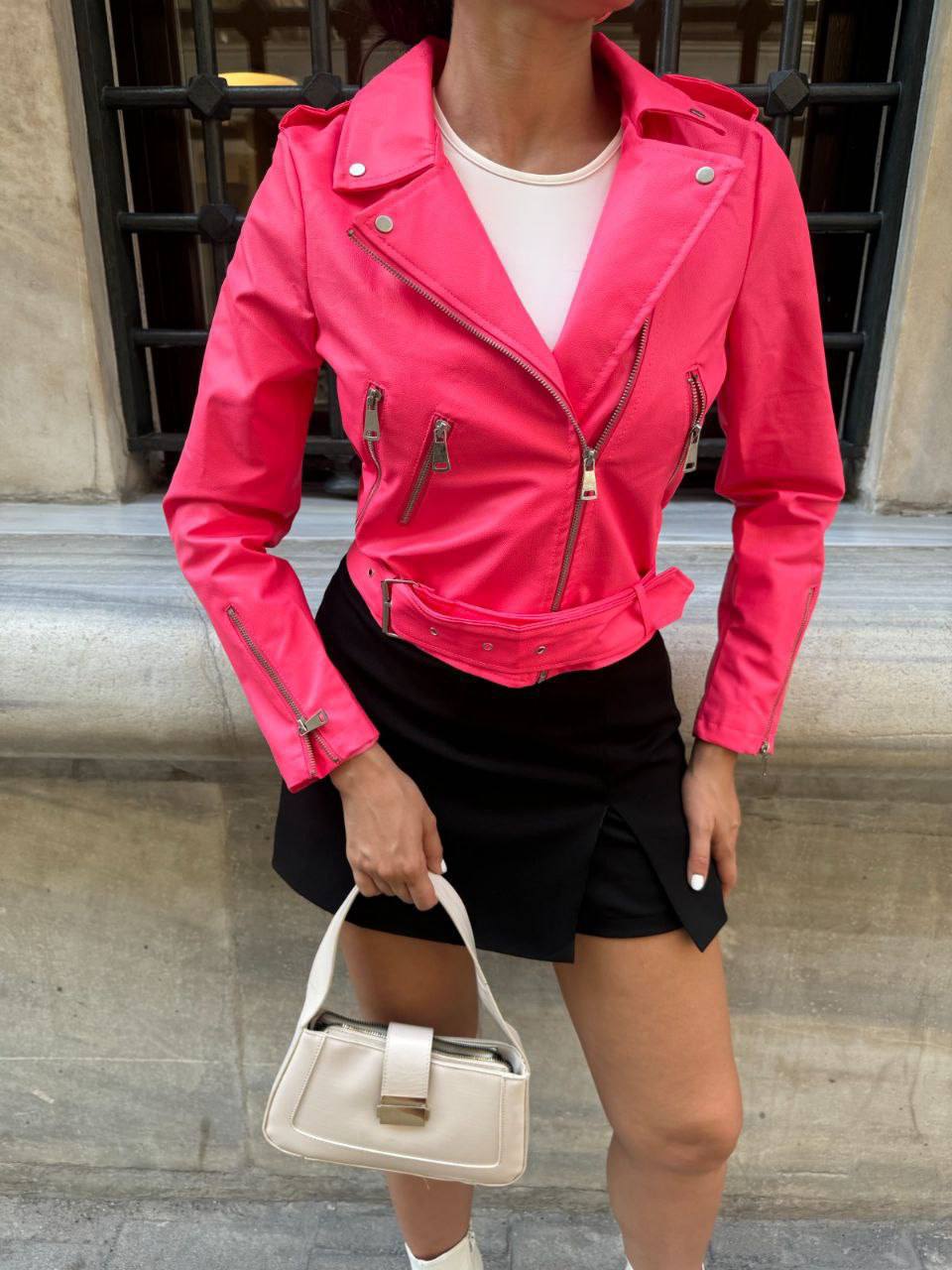 Wayne women classic leather biker jackets