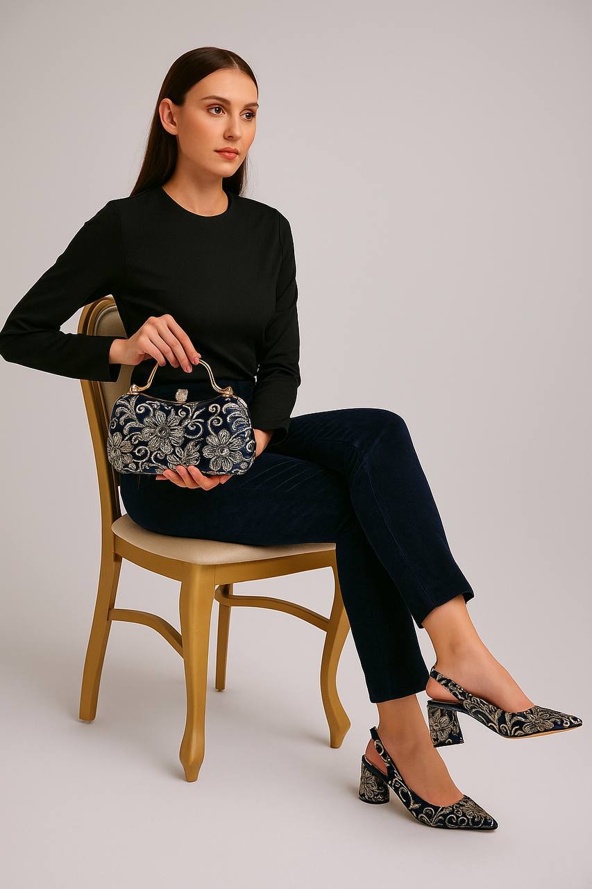 Barbie Floral women shoe and bag set