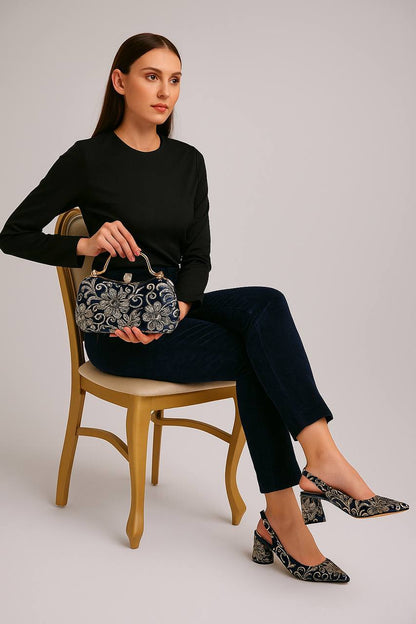 Barbie Floral women shoe and bag set