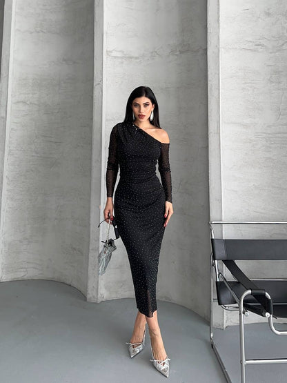 Madonna spotted long women dress