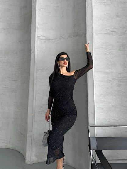 Madonna spotted long women dress