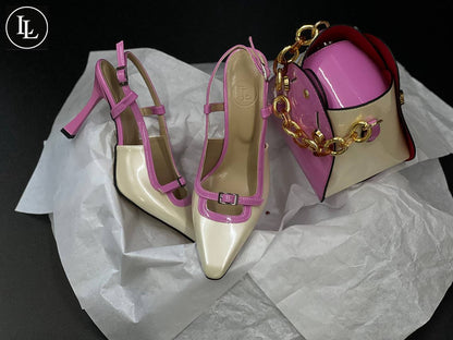 Mendy heeled women shoe and bag set