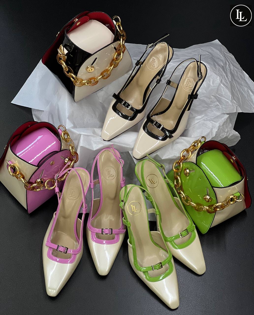 Mendy heeled women shoe and bag set
